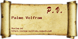 Palme Volfram névjegykártya